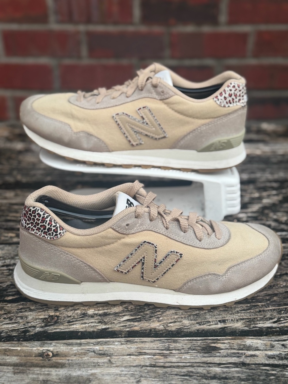 New Balance 515v3 'Incense Leopard' Women’s Sz 10 Canvas & Suede Sneakers X2